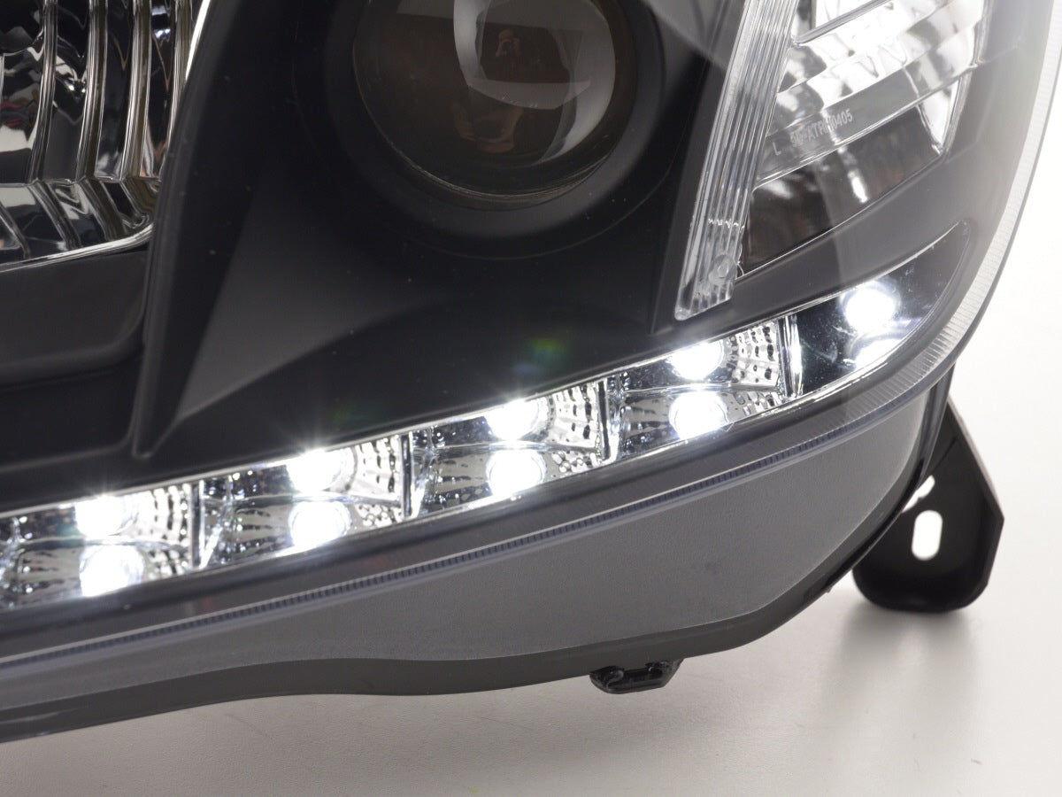Scheinwerfer Set Daylight LED Tagfahrlicht Opel Astra H 04-09 schwarz Scheinwerfer Set Daylight LED Tagfahrlicht Opel Astra H 04-09 schwarz
